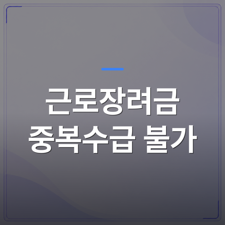근로장려금 중복수급 불가 - 근로장려금 중복수급 불가 사유 5가지를 유형별로 정리했습니다 | 플로우드(FLOWOOD)의 INFO.